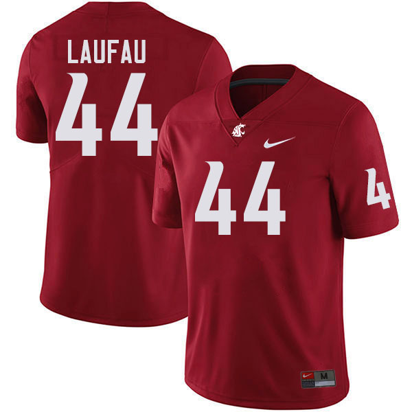 Men #44 Khalil Laufau Washington State Cougars College Football Jerseys Stitched-Crimson